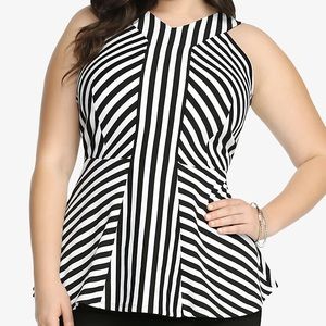 🌸 Torrid Sleeveless Blouse Black & White 3X